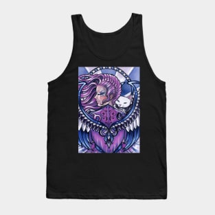 Guardian Angel and White Cat Tank Top